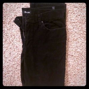 Men’s K Slim Black Courdory Pant 36